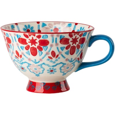Keramische bekers Bekers Handgeschilderd Bloemenpatroon Retro Creatieve Koffiemokken Voor Thuis Ontbijt Kantoor Melkbeker Mok 420ml