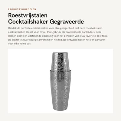 Dailygoods- Cocktailshaker Roestvrij Staal - Boston Shaker - Cocktailshaker Set - Vaatwasmachinebestendig - Robuust - Ideaal voor Bar - Barware