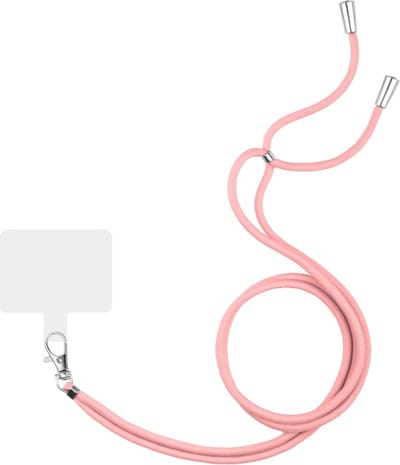 Telefoonkoord - Universeel - Phone cord - Telefoonketting - Koord voor telefoon - Telefoon hanger - Nekband - Nekkoord - Hanger - Touw - Lichtroze