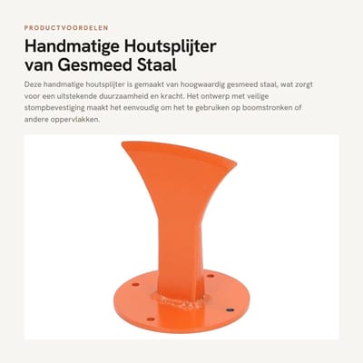 Dailygoods- Houtsplijter Handmatig - Gesmeed Staal - Draagbaar Houthakgereedschap - Veilig Bevestigbaar - Geschikt voor Open Haarden/Kachels - Hoge Prestaties - Houtsplitter