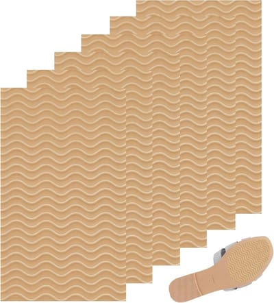 Herstel van Foam Zolen, Set van 6 Antislip Zolen, Rubber Zolen voor Diverse Maten en Toepassingen (Khaki, 15 x 10 cm)