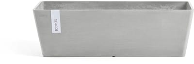 Ecopots Bruges 66 - White Grey - 65,3 x 16,3 x H17 cm - Rechthoekige witgrijze bloempot / plantenbak