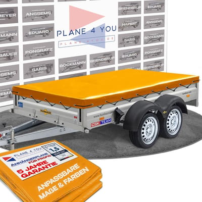 Aanhangwagen Dekzeil - Zeil Trailer - Goederen Vervoeren - Op Maat Gemaakt - 258 x 137 cm - Hoogglans Oranje