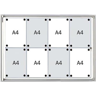 FRANKEN X-tra!Line vitrinekast, 8 x DIN A4, metalen achterwand