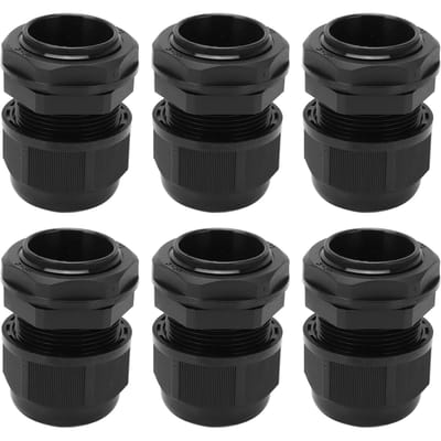 Lot de 6 pièces PG IP68 Connecteur étanche Presse-étoupes Noirs pour Câble 12‑18mm pour Ménager Extérieur