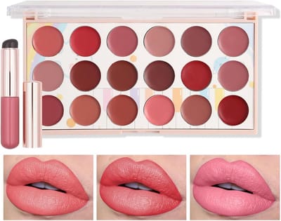 Professioneel Lippenstift Palet met 18 Kleuren en Zachte Siliconen Borstel voor Vrouwen, Tieners en Meisjes