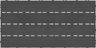 ACXIN WPC Balkon Tegels Kliksysteem Terrasvloeren Kunststof Houtlook Balkonvloer Tuin Terras 30x60 Cm 6-Delig - Antraciet
