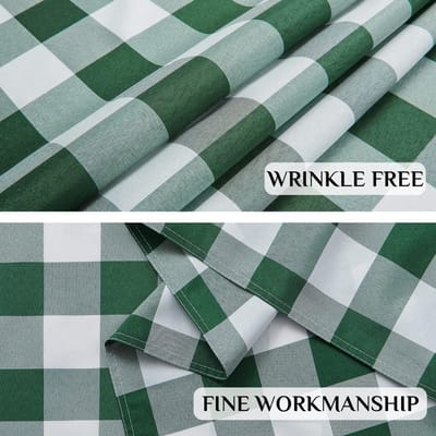 Geruit Tafelkleed - Buffalo Check - Dineren en Buiten - Waterdicht en Vlekbestendig - 60 x 84 Inch - Hunter Groen