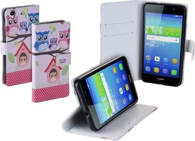 Uiltjes design TPU bookcase Smartphonehoesje voor Huawei Y6 wallet case