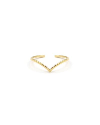 Mint15 Verstelbare ring v-vorm 'Wish' - Goudkleur RVS/Stainless Steel