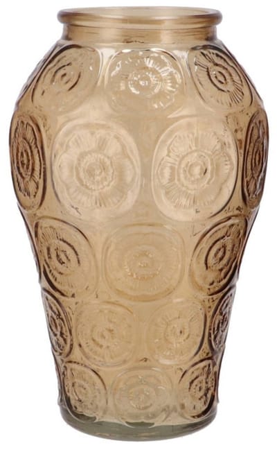 DK Design Bloemenvaas Circle - boeket vaas - glas - amber - 15 x 25 cm