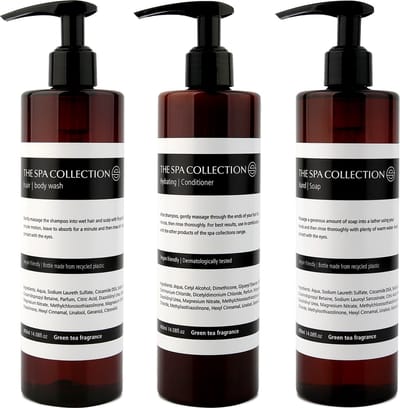 The Spa Collection Green Tea - 2-in-1 Hair & body wash + Conditioner + Handzeep - 400 ml pompfles - Set van 3 stuks