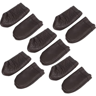 Lot de 10 protège-doigts en cuir pour pouce, index, dé à coudre, pour aiguilles à coudre, loisirs créatifs