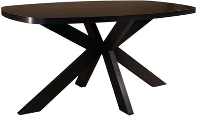 Eettafel Leco deens ovaal 160cm zwart melamine ovale tafel eetkamertafel