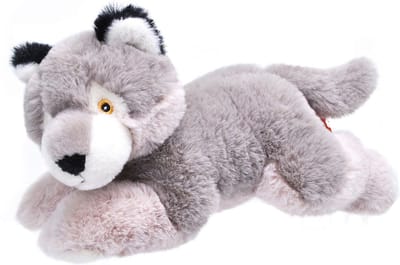 Wild Republic Pluche wolf - knuffel wolf - Eco-kins - 25 cm - wilde dieren knuffelwolf