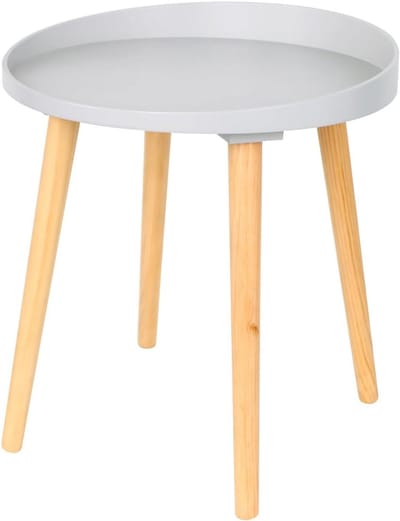 Ronde Salontafel Grijs - Compact Industrieel Bijzettafel 40x44x40 cm