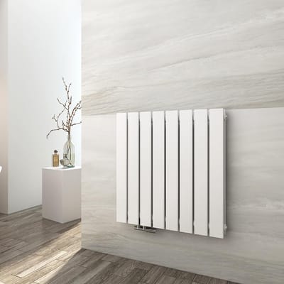 Design Radiator Plat Horizontaal Wit 630x620mm - Krachtige Paneelradiator met Zijdelingse Aansluiting