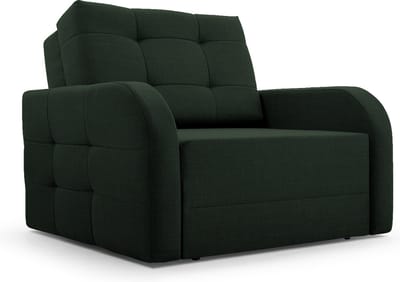 Fauteuil Met slaapfunctie Slaapbank Ban Porto 80 Fauteuil Slaapbank - Armstoel - Kinderbed - Compact en Comfortabel 101 cm - 1 zits - Donkergroen (BRAGI 78)