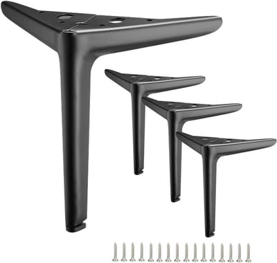 longziming - Set van 4 zwarte meubelpoten - 12 cm - Meubelpoten - Modern Design - Vervangbare - Kastpoten - Voor ast Dressoir Nachtkastje DIY Meubelpoten - Stoelpoten