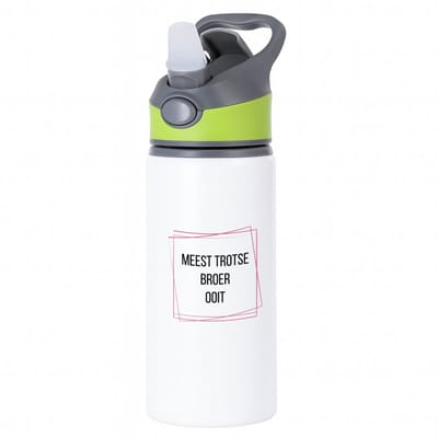 Hacebo® - meest trotse broer ooit waterfles met rietje groen - Broer - trotse broer - verjaardagscadeau - verjaardag - cadeau - cadeautje voor broer - broer artikelen - kado - geschenk - gift - water fles - 650ML