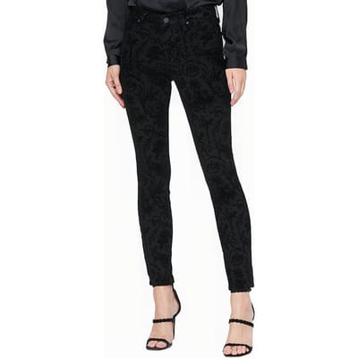 PAIGE Hoxton Ankle Black Flocked Versaille Größe: W23 | Slim Jeans Outlet | Damen | Schwarz