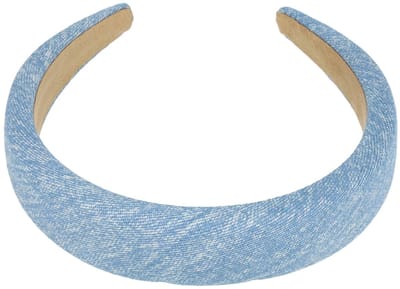 Haarsoires Haarband Diadeem 3cm – Dik Gevuld – Jeans – Lichtblauw