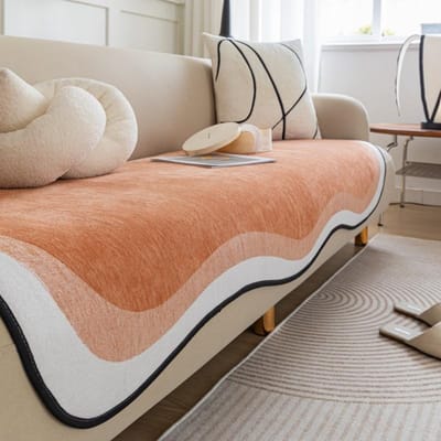 Onregelmatig gevormde bankhoes Chenille bankhoes Universeel voor alle seizoenen Huisbankmat Antislip Anti Kattenkrab bankhoes 70x70cm 1pcs