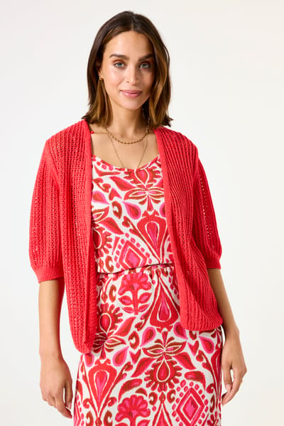 GARCIA Dames Effen Vest Rood 3/4 sleeve