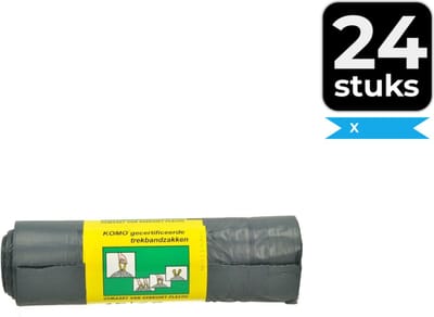 KOMO Afvalzakken met trekband - 60 l - 360 stuks
