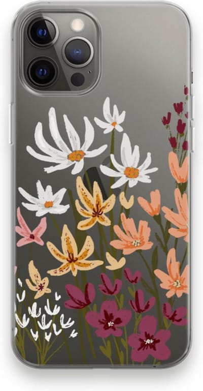 Case Company® - Hoesje geschikt voor iPhone 12 Pro Max hoesje - Painted wildflowers - Soft Cover Telefoonhoesje - Bescherming aan alle Kanten en Schermrand