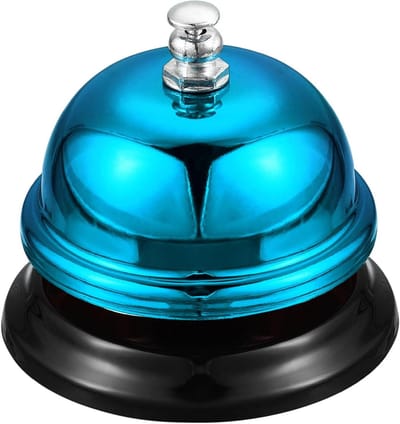 Tafelbel - Servicebel - Service Melden - Koudgewalst Staal - 65 mm - Blauw