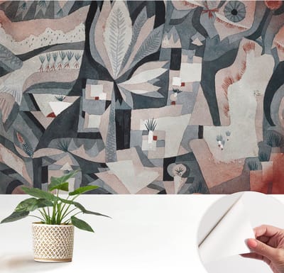 Wallfluent Zelfklevend Behang - Abstractie van de natuur Stickerbehang op rol - 152x104 cm - Beige Zelfklevend Behang - Plakklare achterzijde - Voor de slaapkamer, voor het kantoor Zelfklevend Behang