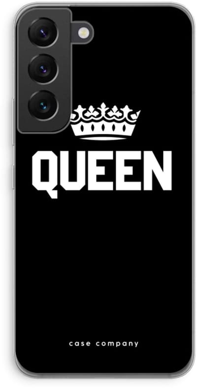 Case Company® - Hoesje geschikt voor Samsung Galaxy S22 hoesje - Queen zwart - Soft Cover Telefoonhoesje - Bescherming aan alle Kanten en Schermrand