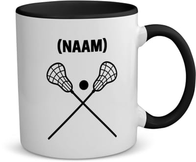 Akyol - lacrosse met eigen naam koffiemok - theemok - zwart - Sport - lacrosse - sport - 350 ML inhoud
