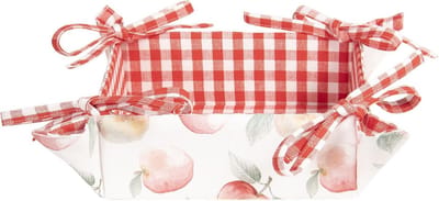 Clayre & Eef Broodmand 35x35x8 cm Rood Wit Katoen Appel Cadeau keuken