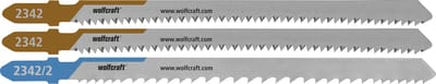wolfcraft - Keukenblad Decoupeerzaagbladen - 3 stuks - voor Hout, Metaal en kunststof - Decoupeerzaagblad - 2342000