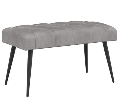 vidaXL - Bank - met - knopen - tufting - Lichtgrijs - 80 - x - 40 - x - 46 - cm - Fluweel