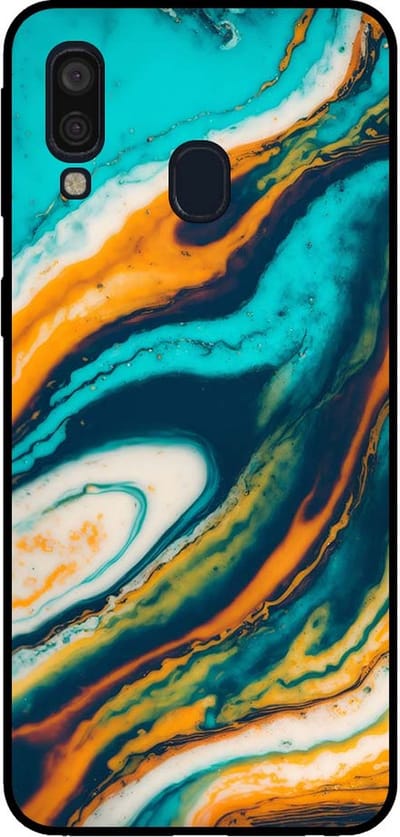 Smartphonica Telefoonhoesje voor Samsung Galaxy A40 marmer look - backcover marmer hoesje - Groen geschikt voor Samsung Galaxy A40