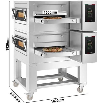 GGM Gastro (2 Stück) Elektro Durchlaufofen - 1820x2450mm - Touch - Bandbreite: 1000mm - inkl. Untergestell