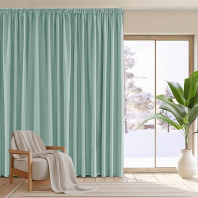 Unyqoos ® Extra Brede Groene Thermische Gordijnen met Plooiband voor Woonkamer Ruimteverdeling