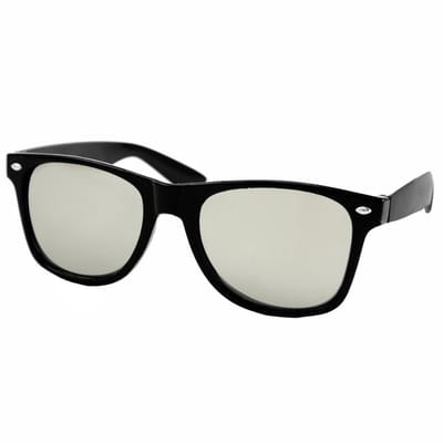 Fako Fashion - Mat Zwarte Zonnebril Met Zilverkleurige Spiegelglazen - Heren Zonnebril - Dames Zonnebril - UV400 - Mat Zwart - Spiegel Zilver