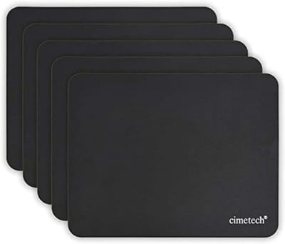 Ultradunne Muismat voor Kantoor - Antislip Rubber, 23 x 18 cm, 5 Stuks