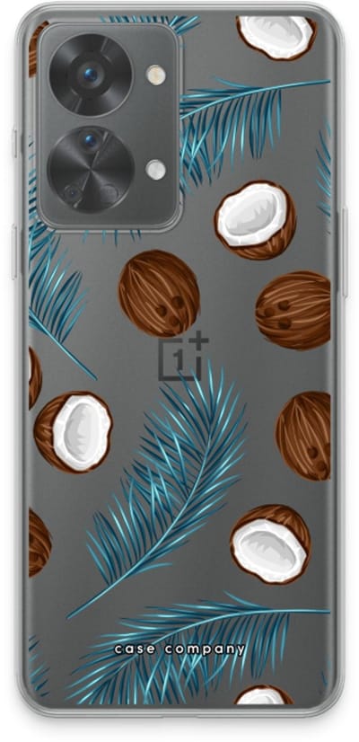 Case Company® - Hoesje geschikt voor OnePlus Nord 2T hoesje - Kokosnoot - Soft Cover Telefoonhoesje - Bescherming aan alle Kanten en Schermrand