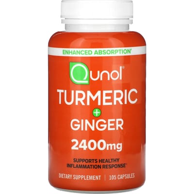 Qunol, Kurkuma + Gember, 2.400 mg, 105 capsules (800 mg per capsule)