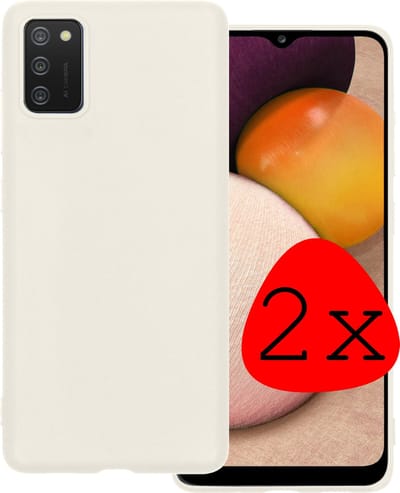 Hoesje 2 Stuks - Geschikt voor Samsung Galaxy A03s - Sterk & Shockproof - Case Siliconen - Back Cover - Telefoon Hoes - Wit
