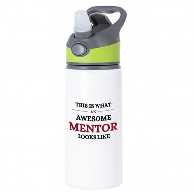 Hacebo® - Awesome mentor looks like waterfles met rietje groen - Mentor - je mentor - school - verjaardagscadeau - kado - gift - water fles - 650ML