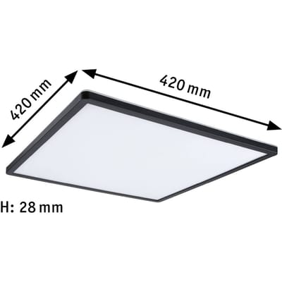 LED-paneel 3-Step-Dim Atria Shine Backlight hoekig 420x420 mm 22W 2200lm 4000K Zwart dimbaar
