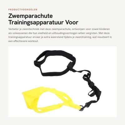 Dailygoods- Zwemparachute Professionele Trainingsapparatuur - Weerstandsparachute - Snelheidstraining - Nylon - Geschikt voor Kinderen/Volwassenen - Inclusief Riem/Verbindingsriem - Zwemtraining