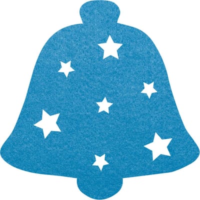 Kerstbel 2 vilt onderzetter - Lichtblauw - 6 stuks - ø 10 cm - Tafeldecoratie - Glas onderzetter - Valentijn - Cadeau - Woondecoratie - Tafelbescherming - Onderzetters voor glazen - Keukenbenodigdheden - Woonaccessoires - Tafelaccessoires
