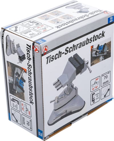 BGS Tafelbankschroef - zwenkbaar - bekken 70 mm - met vacuüm zuigvoet
